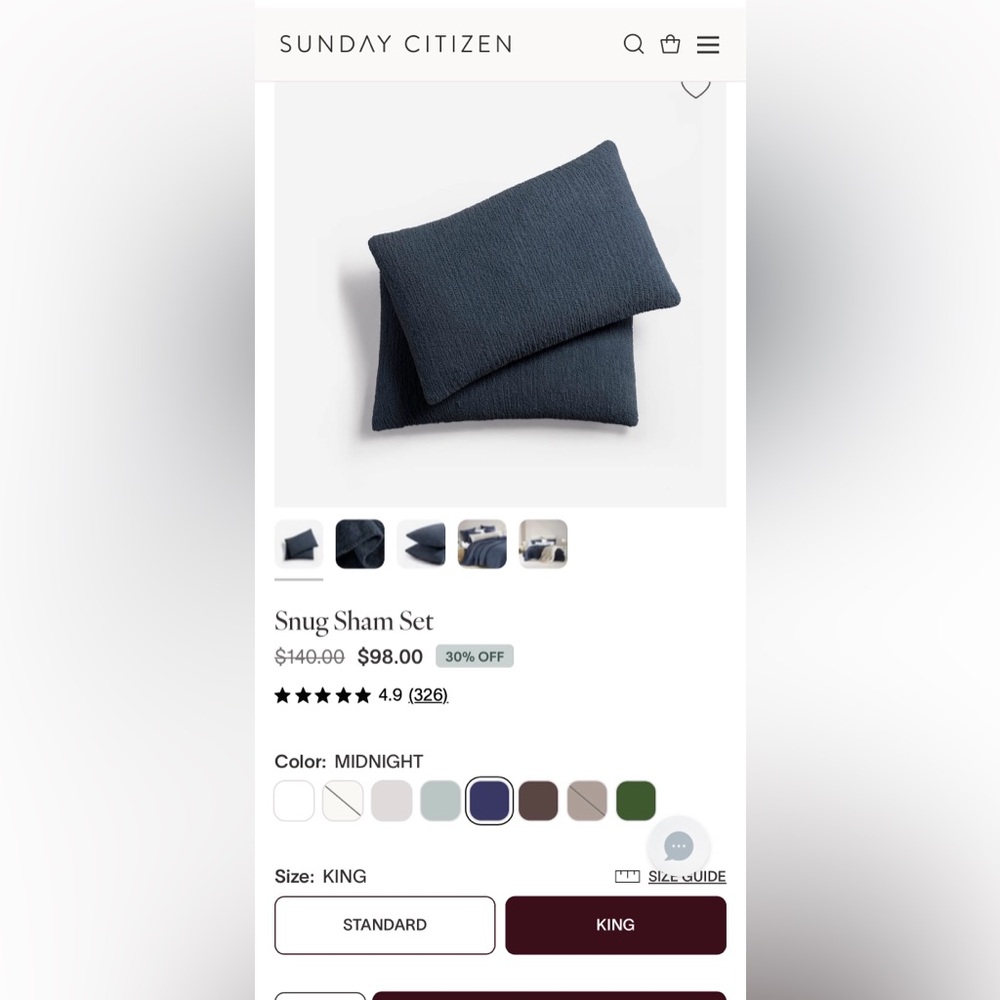 Sunday Citizen Snug Sham Set
